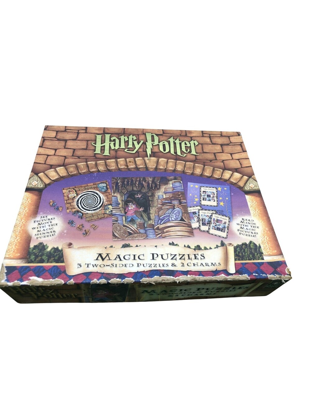Vintage Be Puzzled Harry Potter Magic Jigsaw Puzzles 3 Two-Sided Set Brown